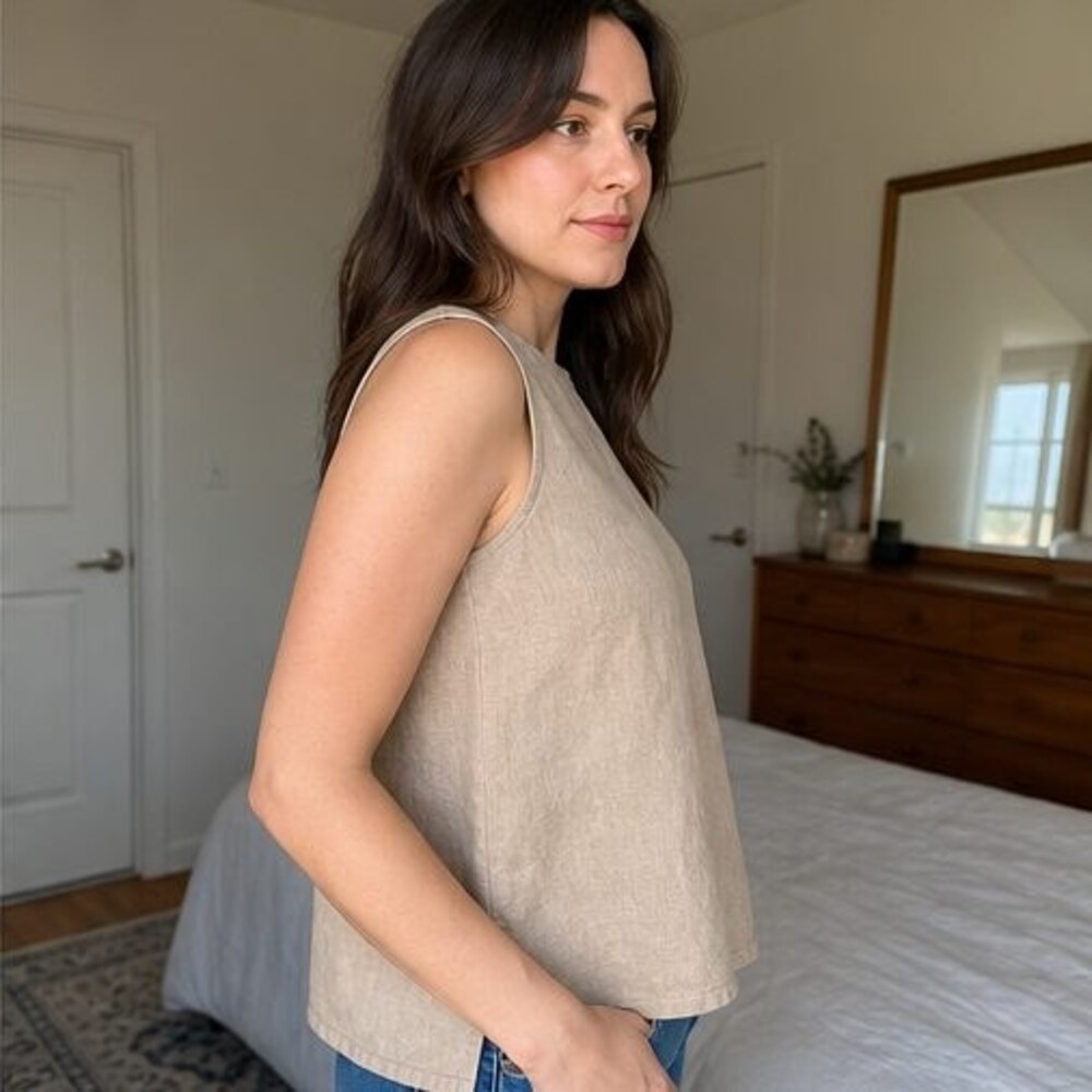 Camel Ruffle Blouse - Picture 3 of 6